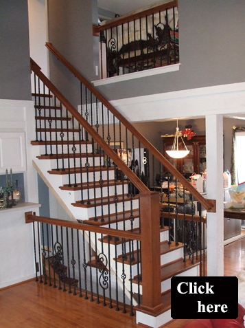 Staircase Transformation - New Solid Oak Treads, Iron Spindles, new fashionable handrail, new stair post